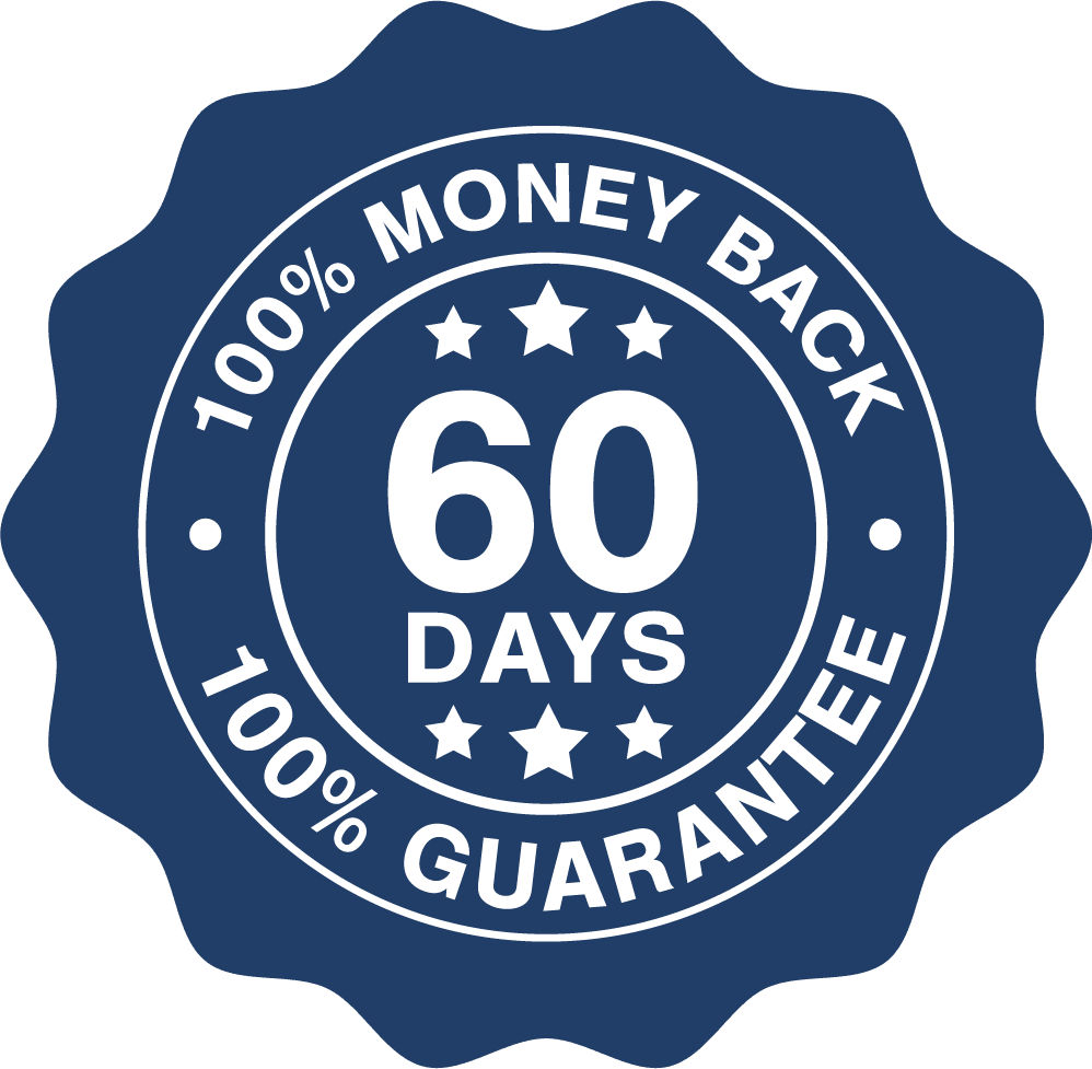 60-day money-back guarantee seal
